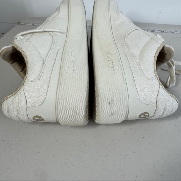 Lululemon Cream Cityverse Sneakers Size 9.5 Lace Up Casual Athletic Canvas - Picture 11 of 13